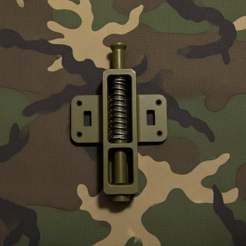 OD green Razorback on woodland camo
