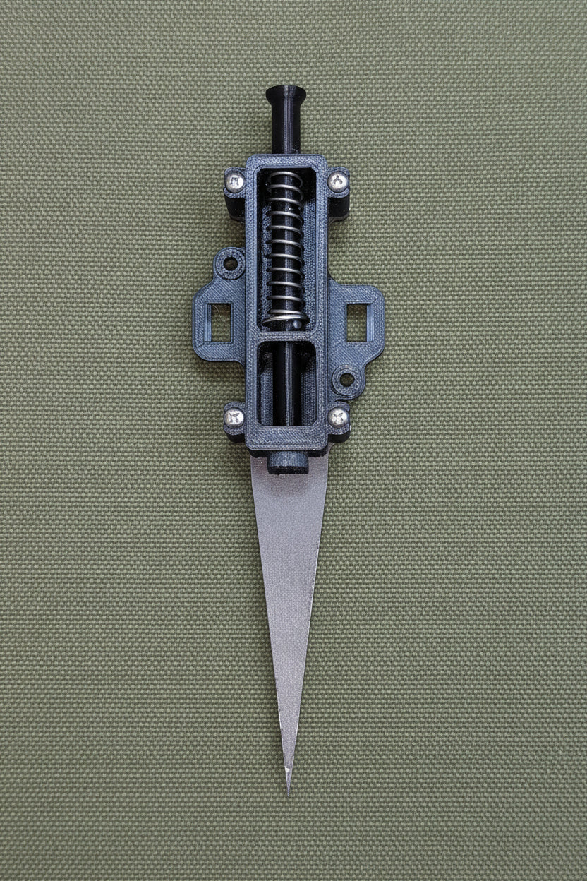 209 perimeter alarm device photographed on an OD green duck cloth canvas