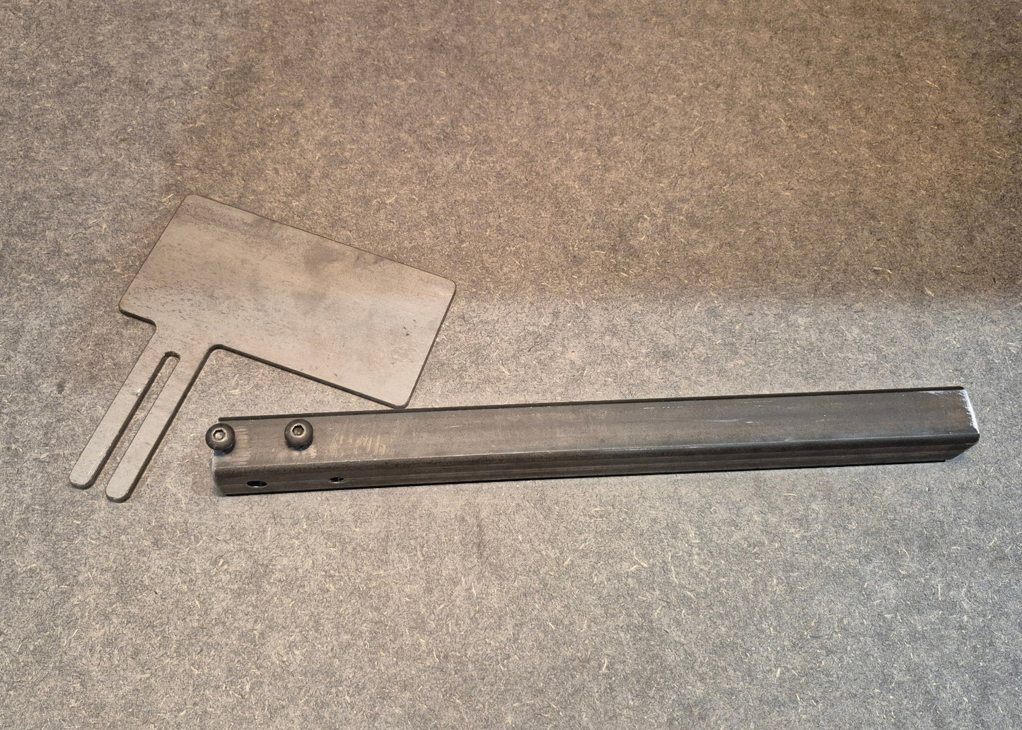 laser cut work rest with tooling arm and hardware